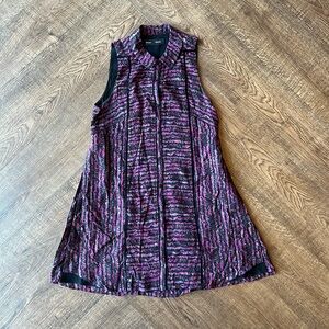 Proenza Schouler Silk Dress With Pleats Purple/Black Sz M